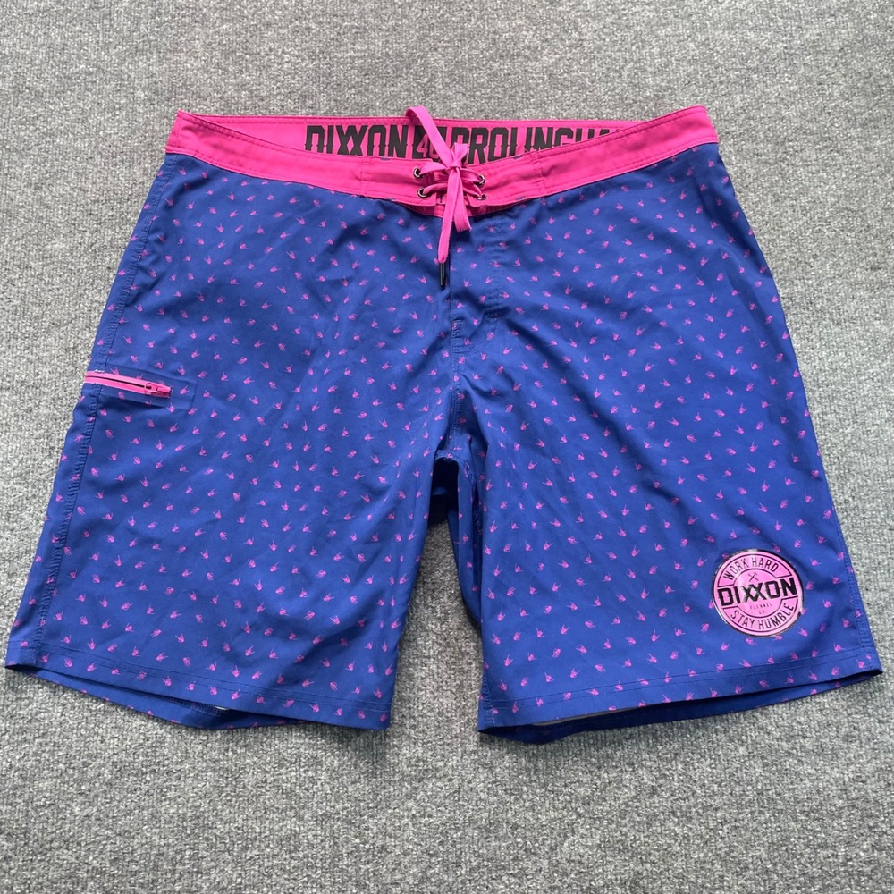 Dixxon Board Shorts Mens 40 Purple Brolingual Hang Loose Swim Trunks
